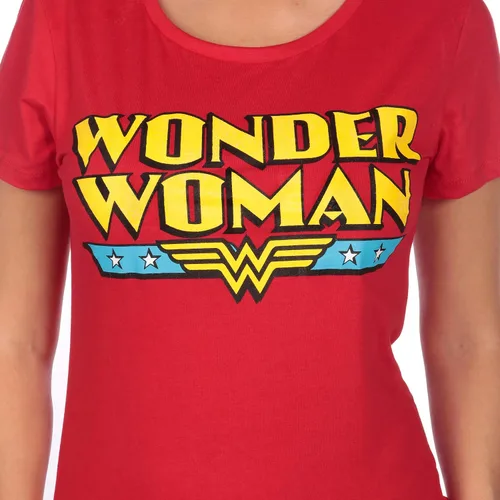 Vista 2 de DC Comics Pijama Wonder Woman para mujer, Rojo