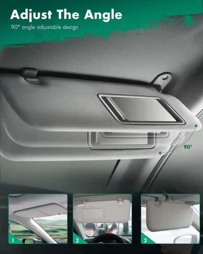 Vista 4 de SCITOO Conjunto de visera solar automática gris del lado derecho del pasajero compatible con Hyundai Sonata 2006-2008 con techo solar