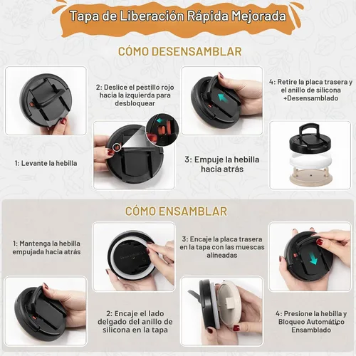 Vista 6 de MAXSO Tarro de comida aislado al vacío de 14 onzas con tapa de hebilla de cuchara, termo de sopa para niños para comida caliente, boca ancha, Negro