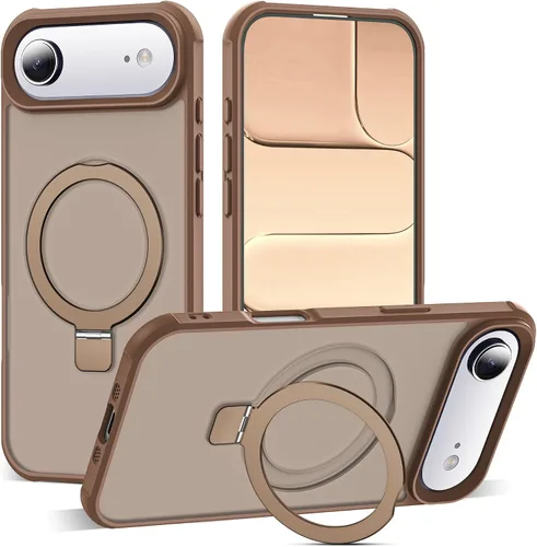Vista 116 de SKYLMW - Funda compatible con iPhone 11 de 6.1 pulgadas, con soporte magnético invisible tipo anillo, funda translúcida de grado militar, compatible