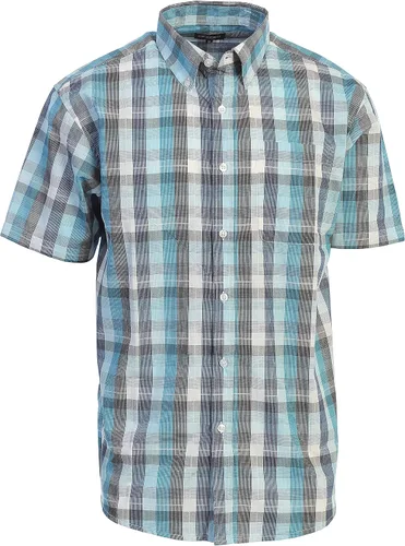 Vista 40 de Gioberti Men's Casual Plaid Button Down Short Sleeve Shirt 1162 - Royal / Negro / Gris