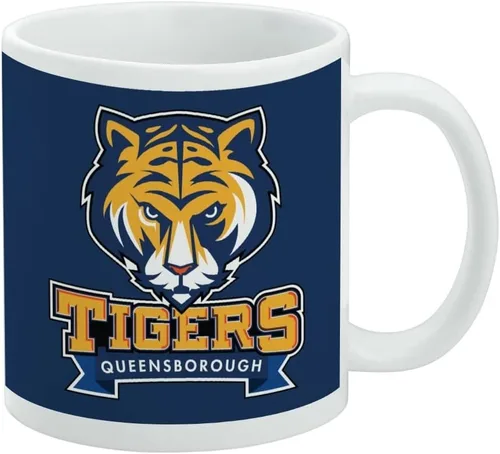 Vista 332 de Taza de cerámica con el logotipo principal de la Universidad Rider, taza de regalo novedosa para café, té y bebidas calientes, 11oz, blanca