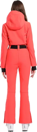 Vista 12 de GSOU SNOW Traje de esquí para mujer, traje de nieve delgado de una pieza, chaqueta de nieve, impermeable, resistente al viento, deportes al aire