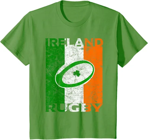 Vista 52 de Camiseta de rugby irlandés con la bandera de Irlanda, regalo vintage Negro