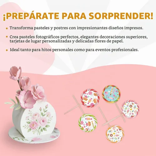 Vista 5 de 25 hojas de papel de oblea comestible, 25 piezas, tamaño A4 8.5 x 11