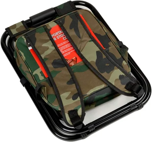 Vista 4 de Voyager Tools Taburete de mochila ligero, silla de camping portátil y paquete refrigerador, silla de golf combinada