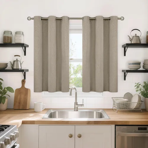 Vista 78 de YoungsTex - Cortinas 100% opacas para dormitorio, con aislamiento térmico y ojales, cortinas oscuras negras con capa pesada para ventana de sala