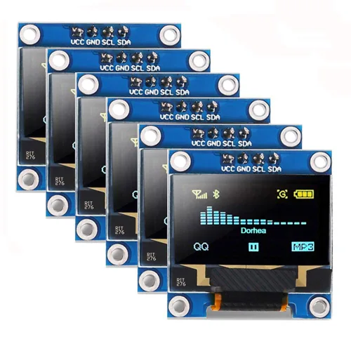Vista 7 de 6 piezas 0,96 pulgadas módulo de pantalla OLED 128 x 64 I2C pantalla 0,96 pulgadas 12864 módulo OLED azul módulo de pantalla OLED IIC serie