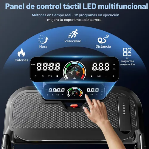 Vista 6 de YPOO 13% Incline Walking Pad Handle 6.2MPH RGB Light Plegable Negro oscuro