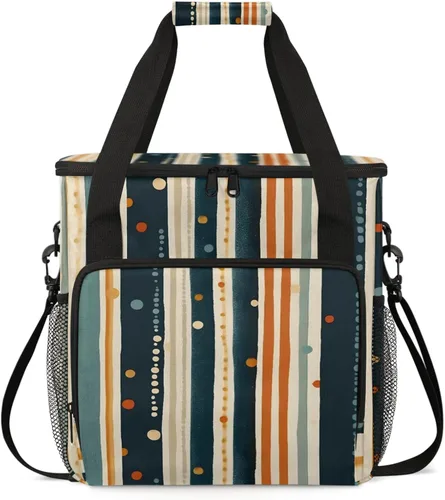 Vista 9 de Bolsa de viaje para cafetera de pintura abstracta para Keurig K-Mini/K-Mini Plus con aislamiento impermeable con bolsillos para cafetera portátil