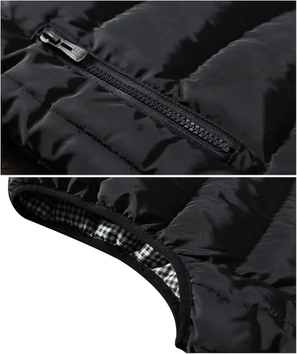 Vista 4 de Guanzizai Abrigos de chaleco acolchados para exteriores con cuello alto para hombre