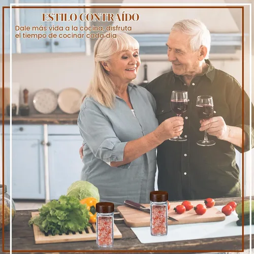 Vista 6 de FillTouch 40 tapas de madera para tarros de especias cuadrados de 4 y 8 onzas, reutilizables, herméticas de madera, tapas para conservas de especias