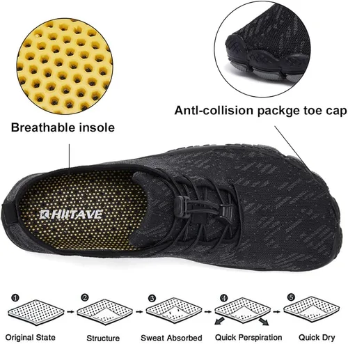 Vista 4 de HIITAVE - Zapatos acuáticos y con sensación de pies descalzos para hombre calcetines acuáticos de secado rápido para deportes al aire libre