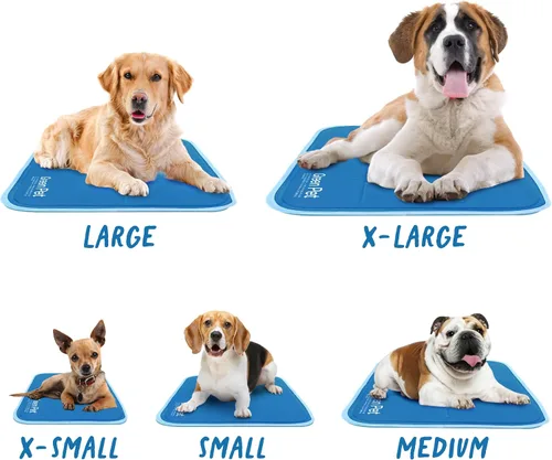 Vista 5 de The Green Pet Shop Cool Pet Pad – Extra pequeña, azul – Auto-refrigerante, alfombrilla activada por presión para perros y gatos de 0 a 8 libras