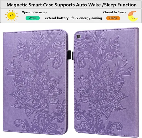 Vista 3 de Funda para Kindle Fire HD 8 de 8ª/7ª/6ª generación (2016/2017/2018) con soporte, soporte para lápices, bolsillos