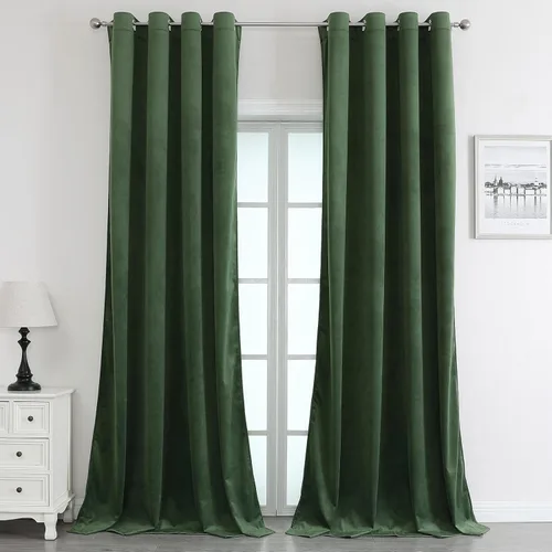 Vista 29 de Benedeco - Cortinas de terciopelo burdeos para ventana de dormitorio con pompón, cortinas de lujo súper suaves, oscurecimiento y aislamiento térmico