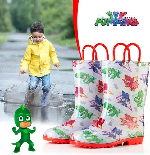Vista 4 de PJ Masks Botas de lluvia de PVC con asas impermeables y fáciles de poner tallas