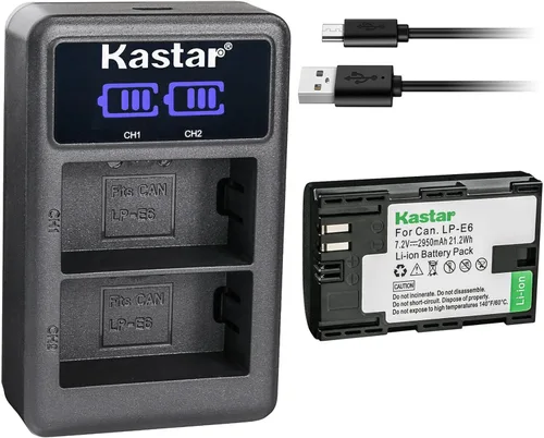 Vista 8 de Kastar Cargador de batería USB LP-E6 LED2 compatible con batería Blackmagic BMPCC 4K BMPCC4K, diseño Blackmagic Pocket Cinema Camera 4K, diseño
