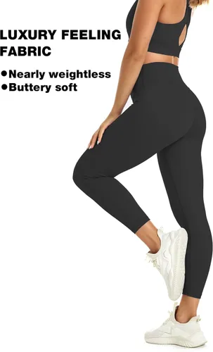 Vista 4 de NEPOAGYM Leggings de cintura alta para mujer, sin costuras frontales, leggings de yoga ligeros de 2528 pulgadas, 78 pulgadas y longitud completa