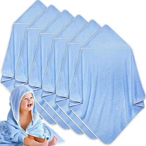Vista 17 de Chumia - Paquete de 6 toallas de baño con capucha para bebé, 30 x 30 Varios