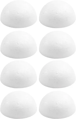 Vista 7 de Crafjie 150 piezas bolas de espuma de media pulgada blancas, bolas de espuma de poliestireno semirredondas, suministros para manualidades, bolas