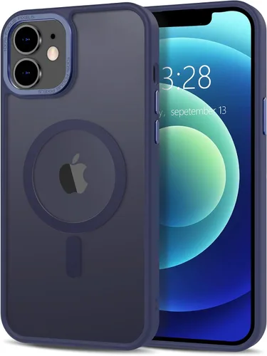 Vista 230 de Anuck - Funda magnética para iPhone 11 compatible con MagSafe, carcasa trasera mate translúcida dura, borde de TPU, delgada, resistente a impactos