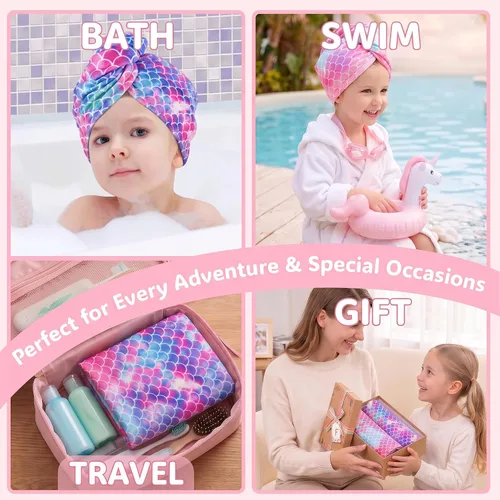 Vista 2 de Toalla de microfibra para el pelo para niños y niñas, ultra Galaxia&Multicolor-Normal-Paquete de 2