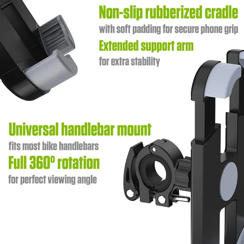 Vista 3 de Cellet Soporte universal para teléfono para motocicleta, bicicleta, compatible con iPhone de Apple, Samsung Galaxy, Google Pixels, Motorola