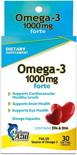 Vista 2 de Ballena Azul Suplementos Dietéticos, Multivitaminas, Omega 3, Mejora el Estado Nutricional (Omega-3)