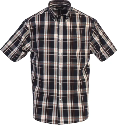 Vista 15 de Gioberti Men's Casual Plaid Button Down Short Sleeve Shirt 1162 - Royal / Negro / Gris