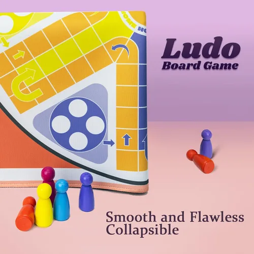 Vista 4 de Juego de mesa Ludo de 20 pulgadas, juego de Ludo para adultos para 2-6 jugadores, juegos de mesa de Ludo y parchís, adecuados para reuniones