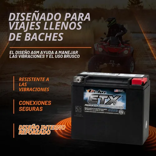 Vista 6 de Deka Power Sports ETX20L batería