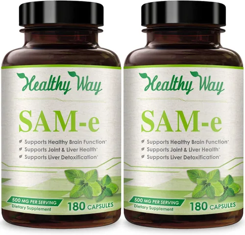 Vista 10 de Suplemento SAM-e de 500 mg – Cápsulas de S-adenosil-L-metionina de 500 mg de alta resistencia para el hígado cerebral y el estado de ánimo, alta