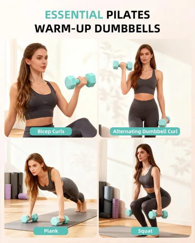 Vista 6 de Pilates Ring Set - Studio-Grade Anti-Deformation Pilates Kit - Pilates Equipment for Home Workout - 14'' Pilates Ring, Pilates Ball, 2 Dumbbells, 5