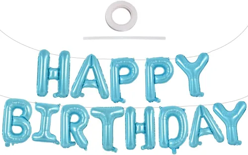 Vista 59 de TONIFUL Pancarta de Globos Negros de Feliz Cumpleaños de 16 Pulgadas con Letras de Papel de Aluminio Mylar, Cartel Banderín Reutilizable