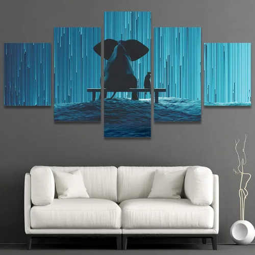 Vista 31 de SIGNWIN Lienzo grande para pared, efecto geométrico de mármol, triángulo dorado, polígono, paisaje, formas abstractas, arte digital, arte moderno