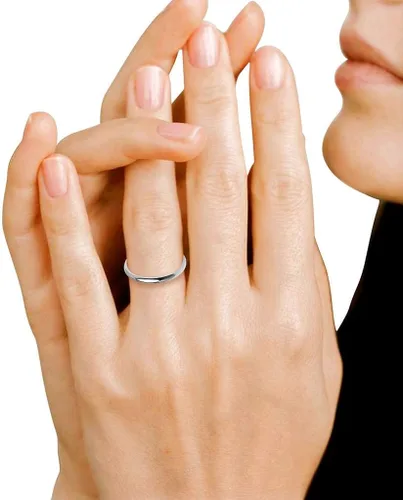 Vista 3 de Anillo de boda de acero inoxidable pulido de 0.08 pulgadas (2mm), ajuste cómodo, tallas completas y medas de 5-14 plateado, oro amarillo, oro rosa
