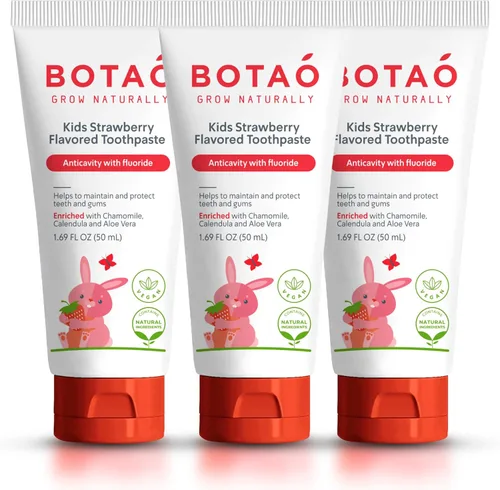 Vista 10 de Botao Pasta dental anticaries con sabor a fresa natural para niños, máxima protección contra la caries, limpia los dientes de los niños, protege