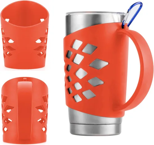 Vista 11 de Handle for YETI Tumblers, Silicone Sleeve Holder for 20 oz & 30 oz Tumblers Negro