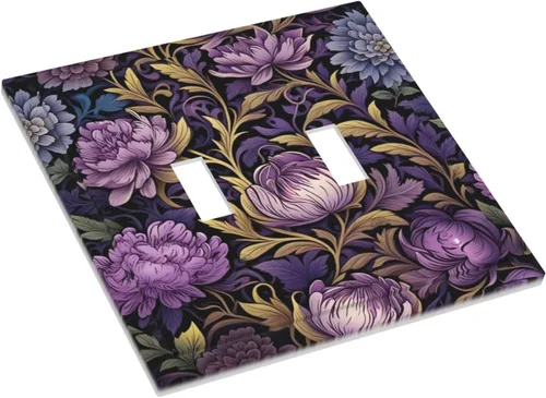 Vista 205 de Decorative Outlet Covers Blue Background White Cat Daisy Floral 2-Gang 1-Gang Wall Plate Single Toggle/Rocker Farmhouse Style Light Switch Covers