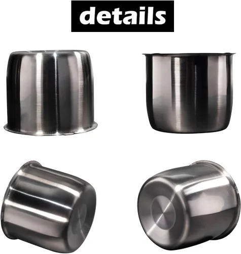 Vista 7 de 2 Piezas Tapas Centrales de Rueda de Remolque de Acero Inoxidable de 4.25 Pulgadas Push Through Orificio de 4.25" Alto de 3.66" Tapa de Cubo