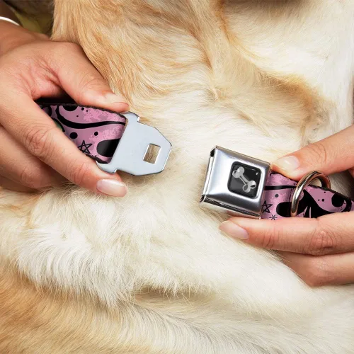 Vista 8 de Collar de perro hebilla de cinturón de seguridad mamá papá rosa 9 a 15 pulgadas 1.0 pulgadas de ancho (DC-W31317-S)