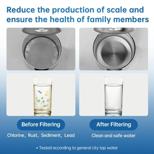 Vista 9 de Filtro de agua para grifo de fregadero, certificado NSF42, sistema de filtro de agua para montaje en grifo, elimina el cloro, el olor y los metales