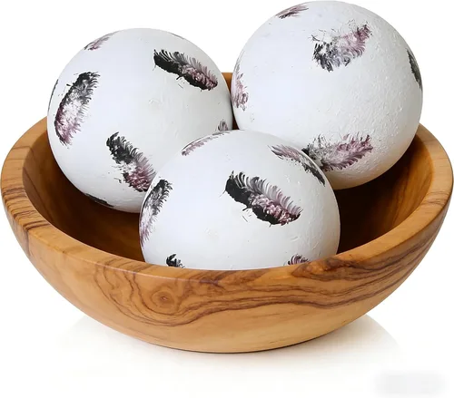 Vista 8 de Juego de 6 orbes decorativos para cuencos y jarrones, patrón circular, bolas redondas de resina para sala, comedor, mesa de café, centro de mesa