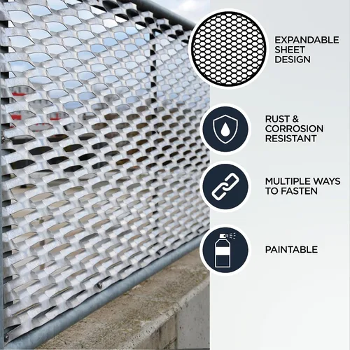 Vista 2 de MD Building - Hoja de aluminio expandible, latón, 24 x 48 x 0.032 pulgadas Interior/Exterior Projects, DIY Decor Panel, Lightweight Metal Mesh