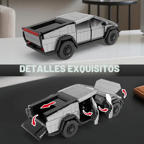 Vista 4 de Set de Construcción de Coche Iluminado, 1:14 Camión Todo Terreno Urbano de Construcción de Juguete con Luces, Bloque de Construcción STEM