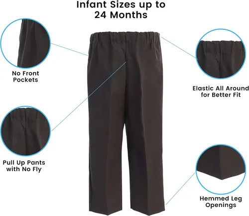 Vista 4 de Pantalones de vestir negros para niños pantalones de vestir para bebé pantalones de vestir para niños pequeños pantalones y pantalones de traje