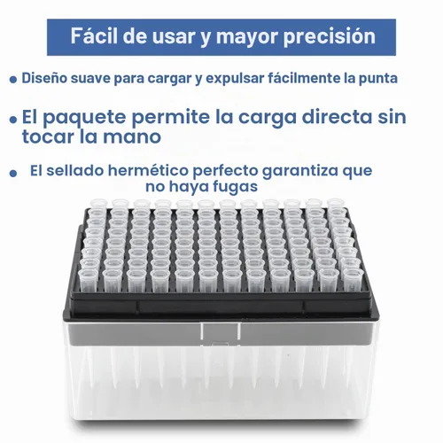 Vista 4 de ONiLAB - Puntas universales de pipeta de 200 µL, 96 puntas/estante, sin ADNasa/RNasa