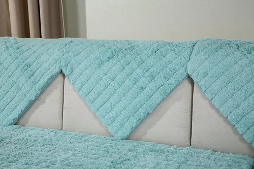 Vista 6 de vctops Funda suave y cálida de piel sintética para sofá, fundas de felpa lanuda para sofá modular, funda antideslizante para sofá, para perros