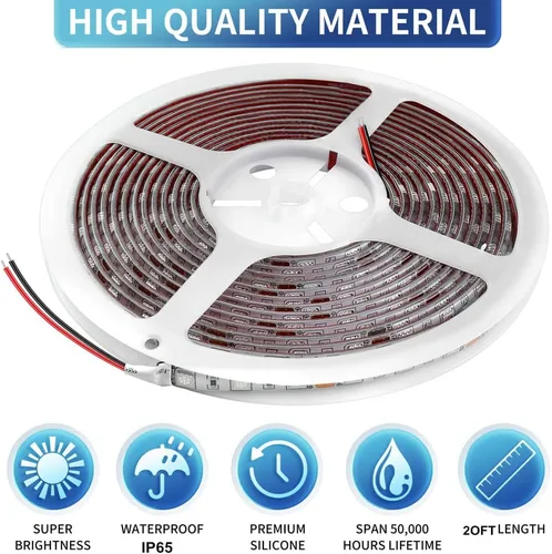 Vista 2 de HOKIION Pontón - Luces LED para barco, 12 V 20 pies, tira de luces LED marinas impermeable, luz interior de barco, luz de cubierta de barcos